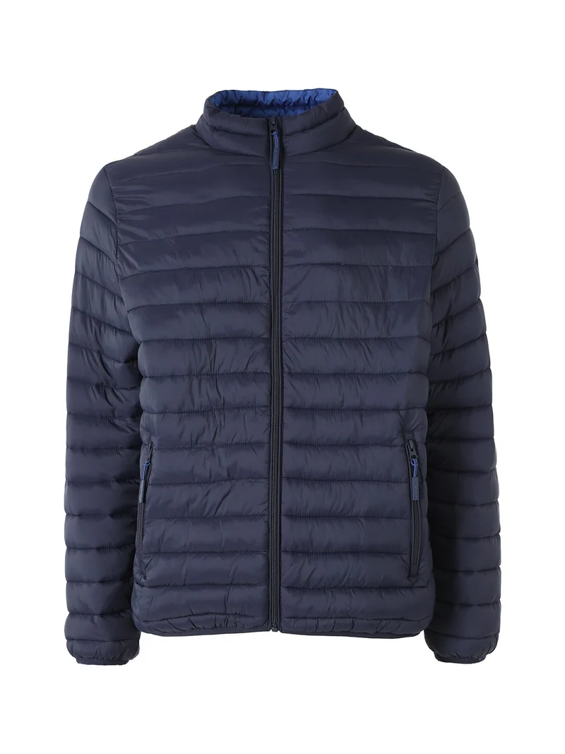 Giubbino da uomo modello 100 grammi con zip - blu scuro