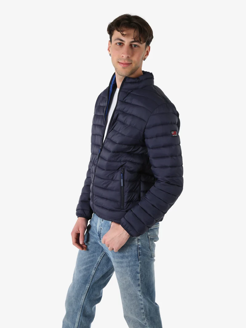 Giubbino da uomo modello 100 grammi con zip - blu scuro