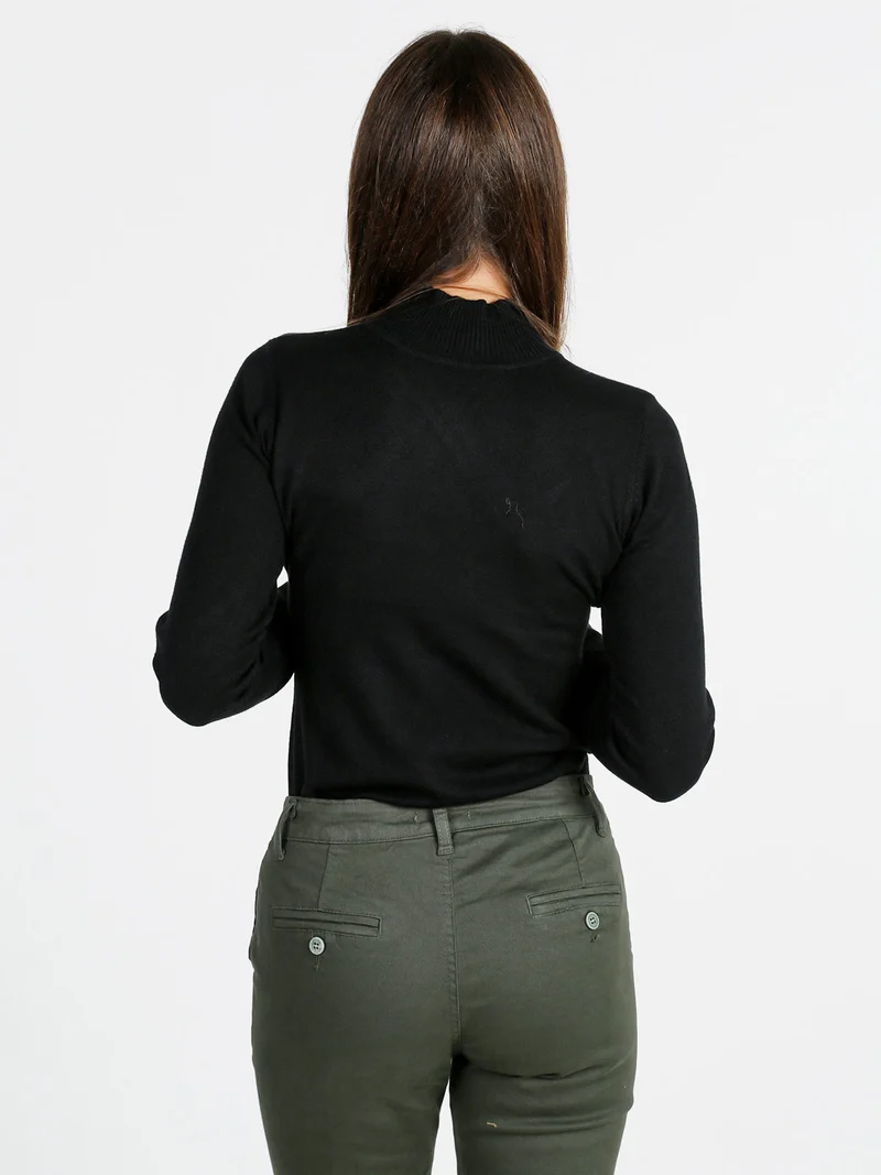 Maglia donna a lupetto - nero