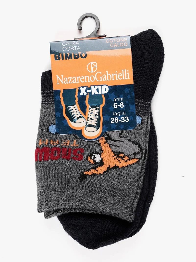 Calze corte in caldo cotone - blu scuro
