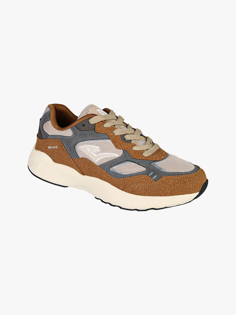 Sneakers sportive da uomo con suola alta - marrone