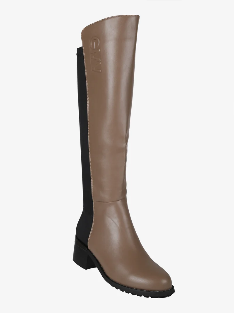 Stivali alti da donna con tacco - taupe