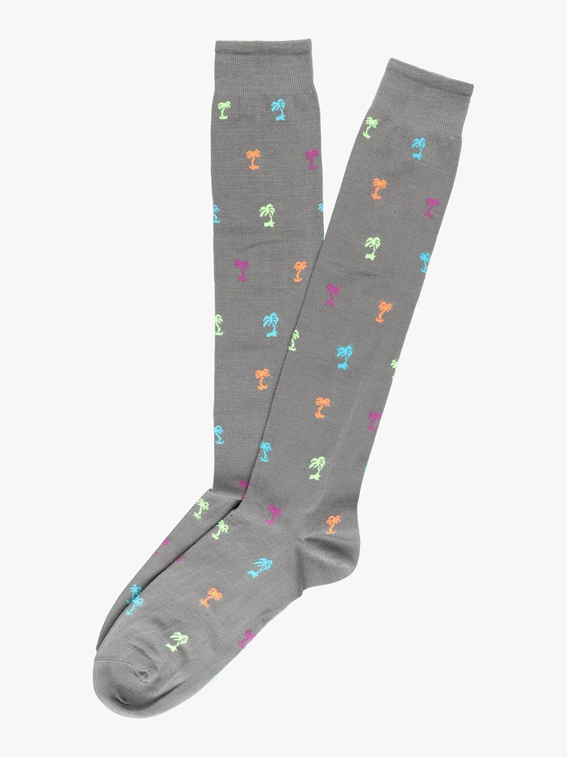 Calze lunghe da uomo in fresco cotone - grigio