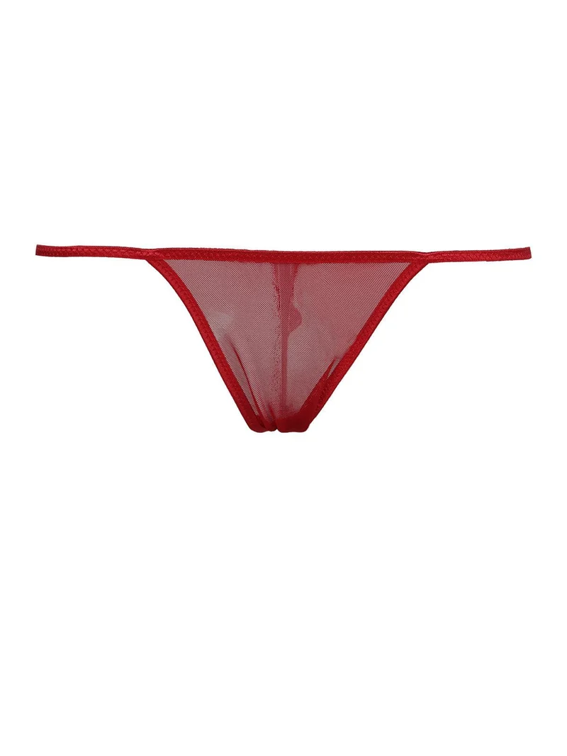 Baby doll + perizoma completo intimo rosso