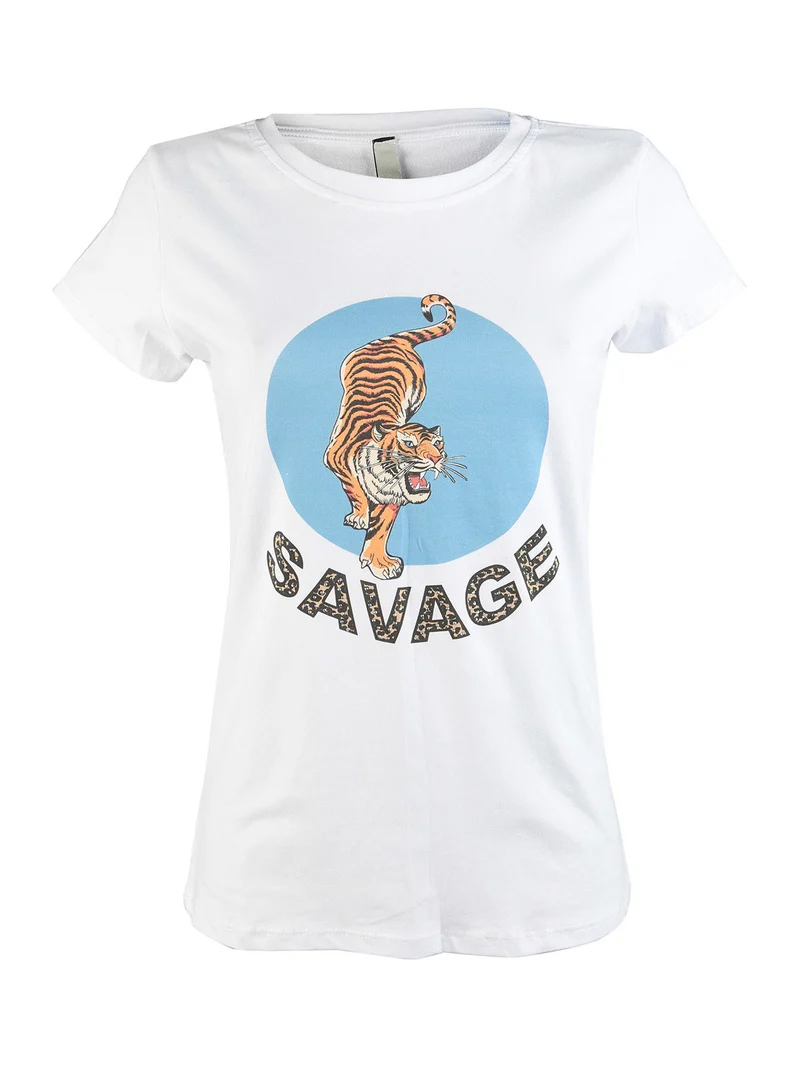 T-shirt donna tigre - azzurro