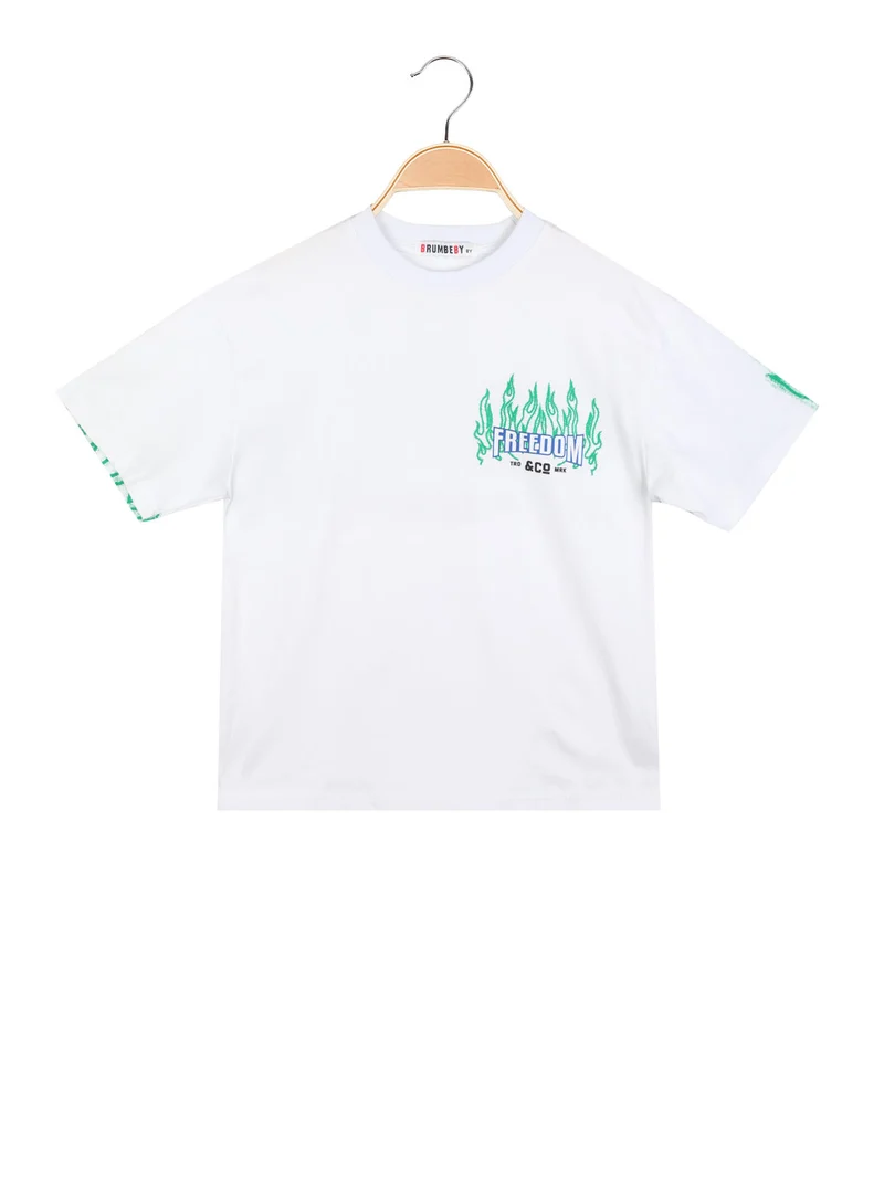 T-shirt da bambino a manica corta - bianco