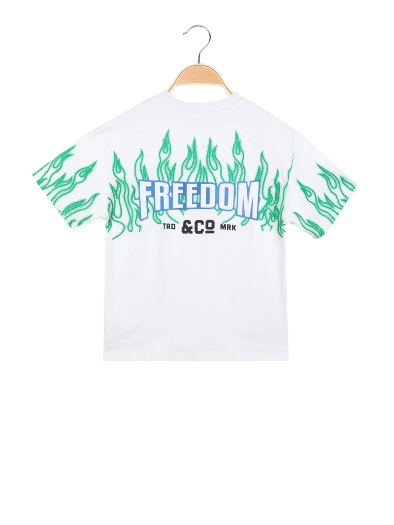 T-shirt da bambino a manica corta - bianco