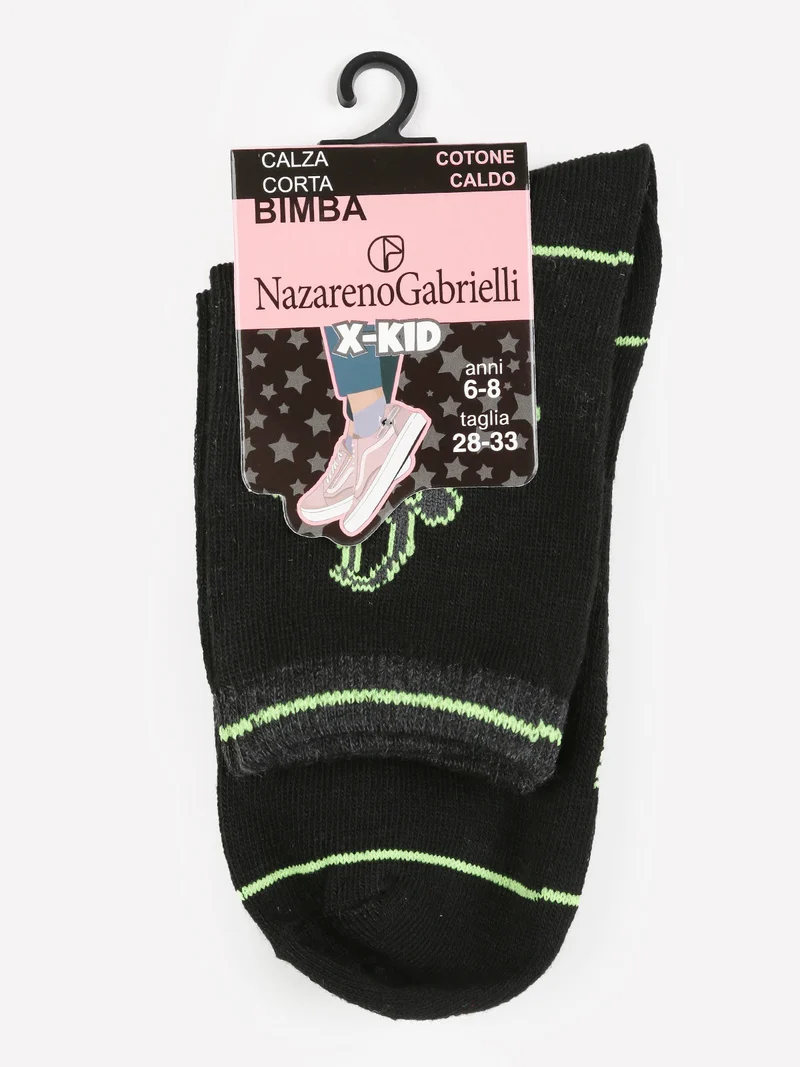 Calze corte da bambina in caldo cotone - nero