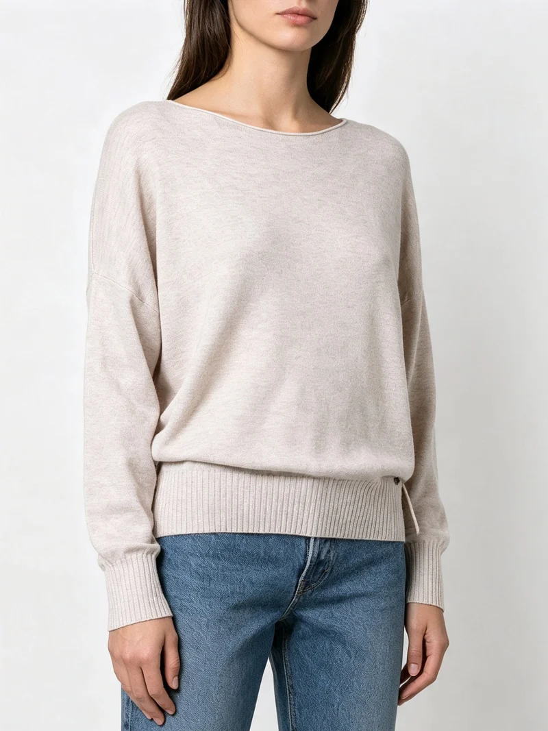 Pullover donna oversize in maglia - beige