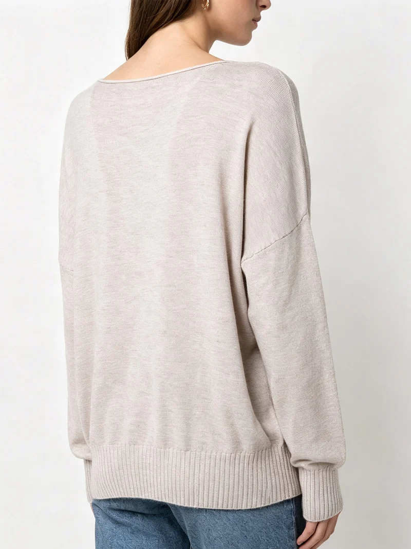 Pullover donna oversize in maglia - beige