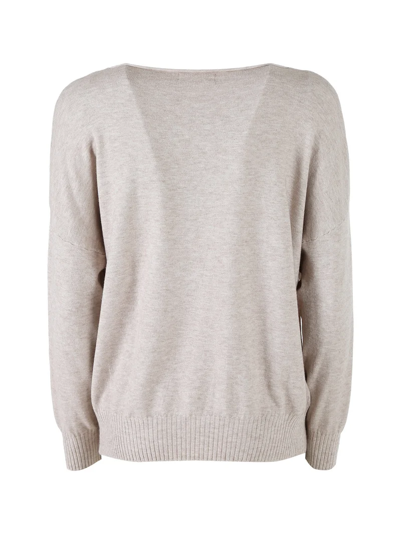 Pullover donna oversize in maglia - beige