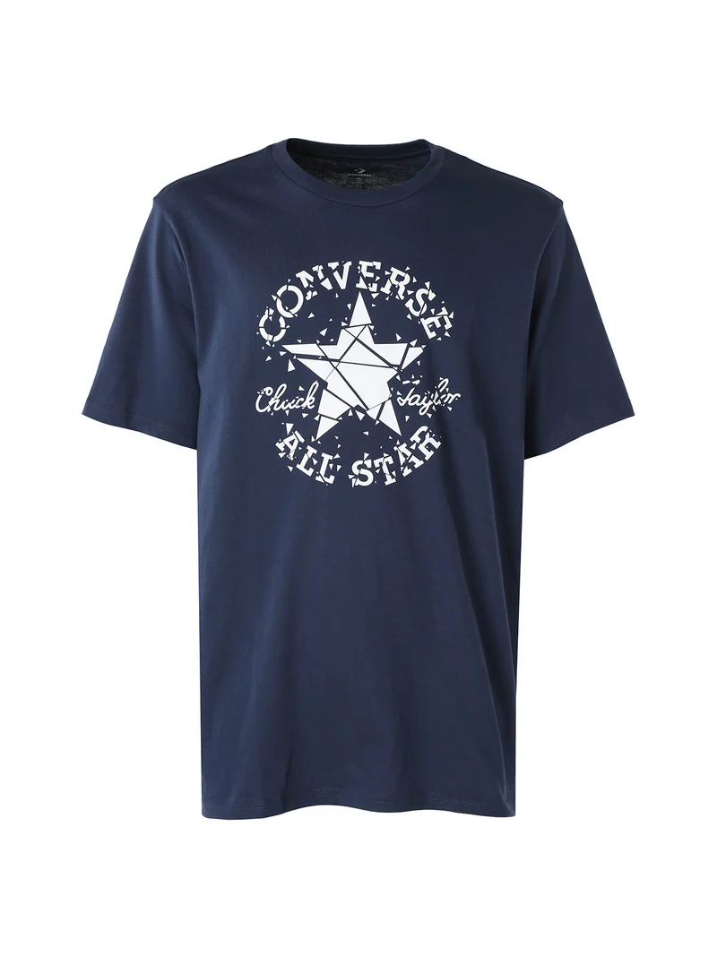 BROKEN GLASS t-shirt uomo con stampa logo - blu scuro