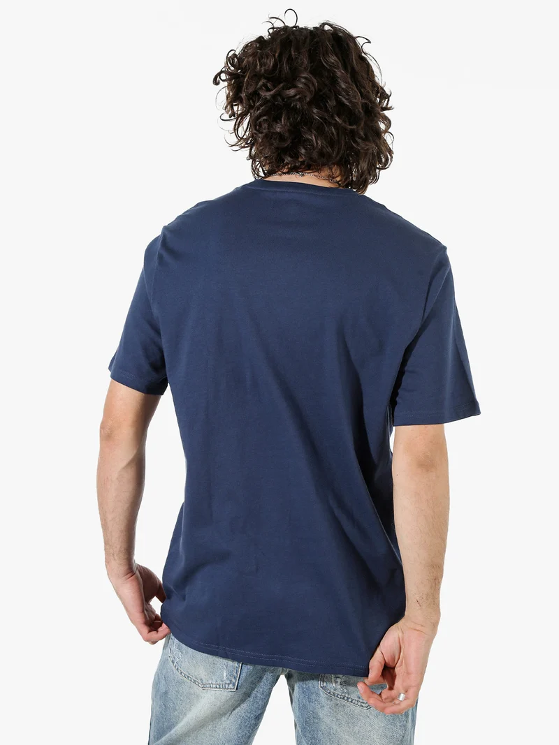 BROKEN GLASS t-shirt uomo con stampa logo - blu scuro