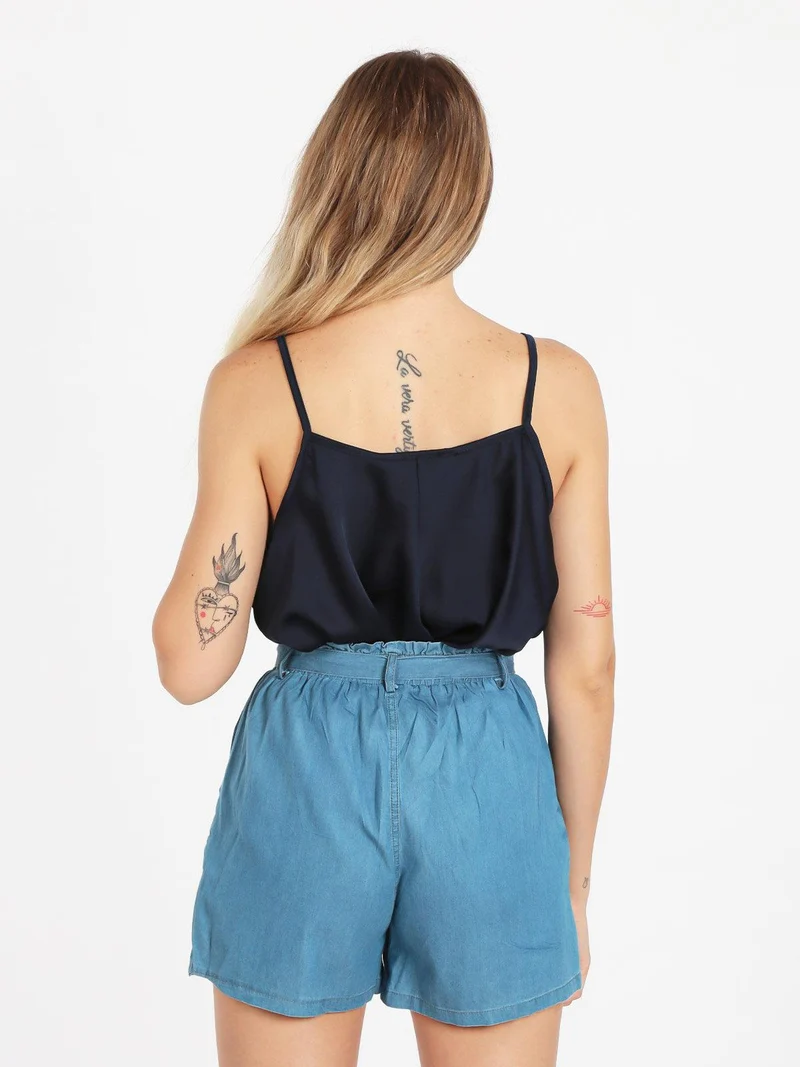 Top donna con spalline fini - blu scuro