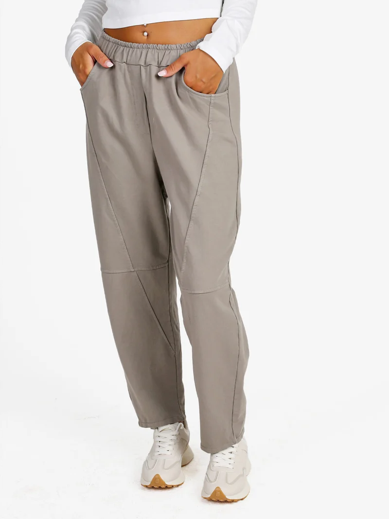Pantaloni sportivi donna in cotone - fango