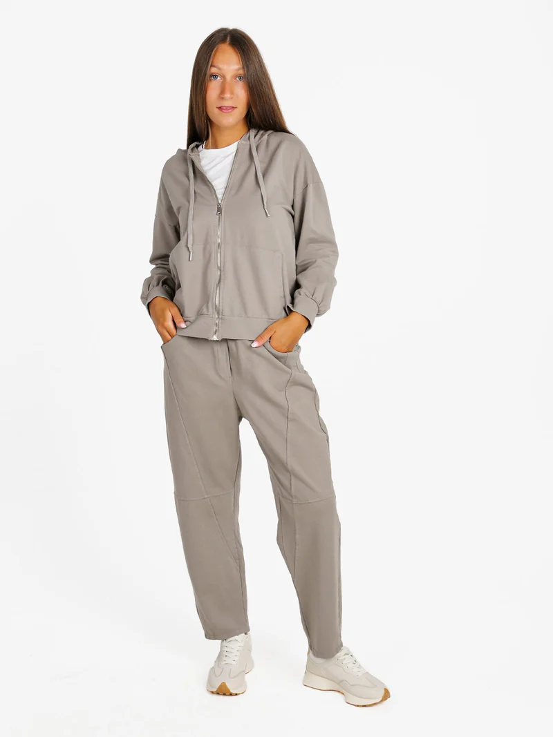 Pantaloni sportivi donna in cotone - fango