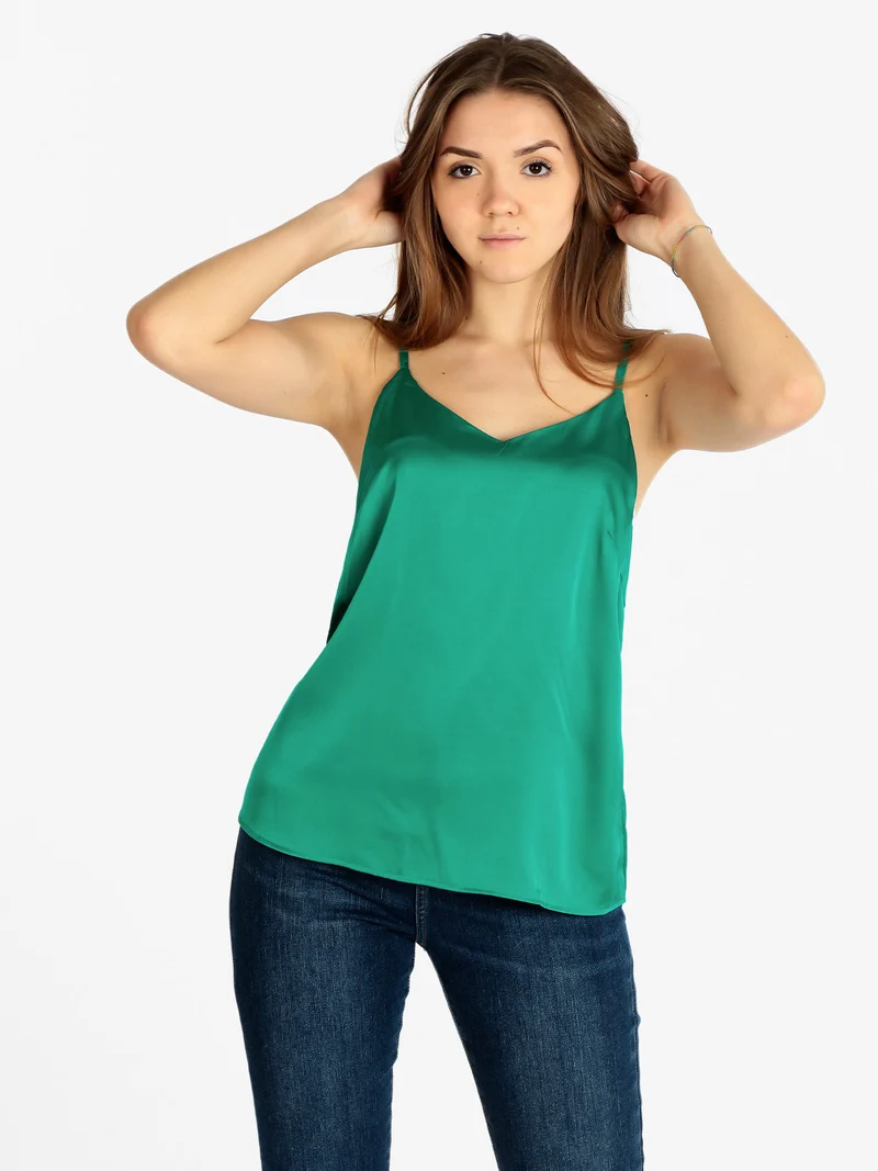 Top donna effetto seta - verde