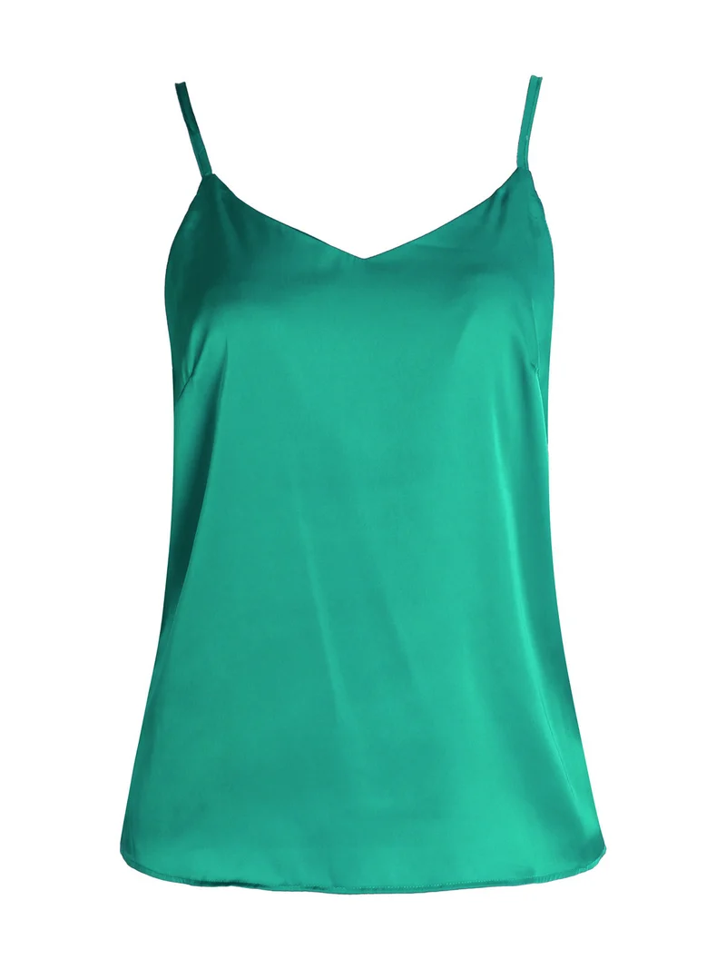 Top donna effetto seta - verde