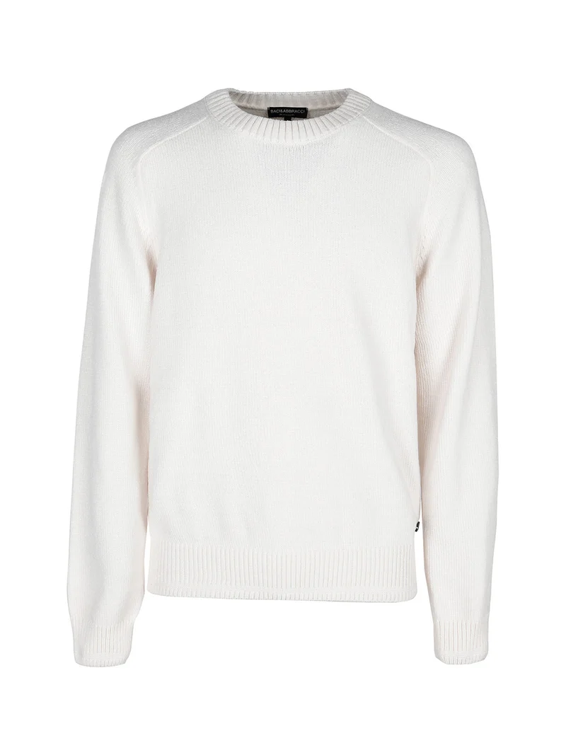 Maglione girocollo da uomo in ciniglia - panna
