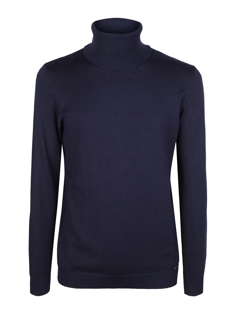 Maglia dolcevita da uomo - blu scuro