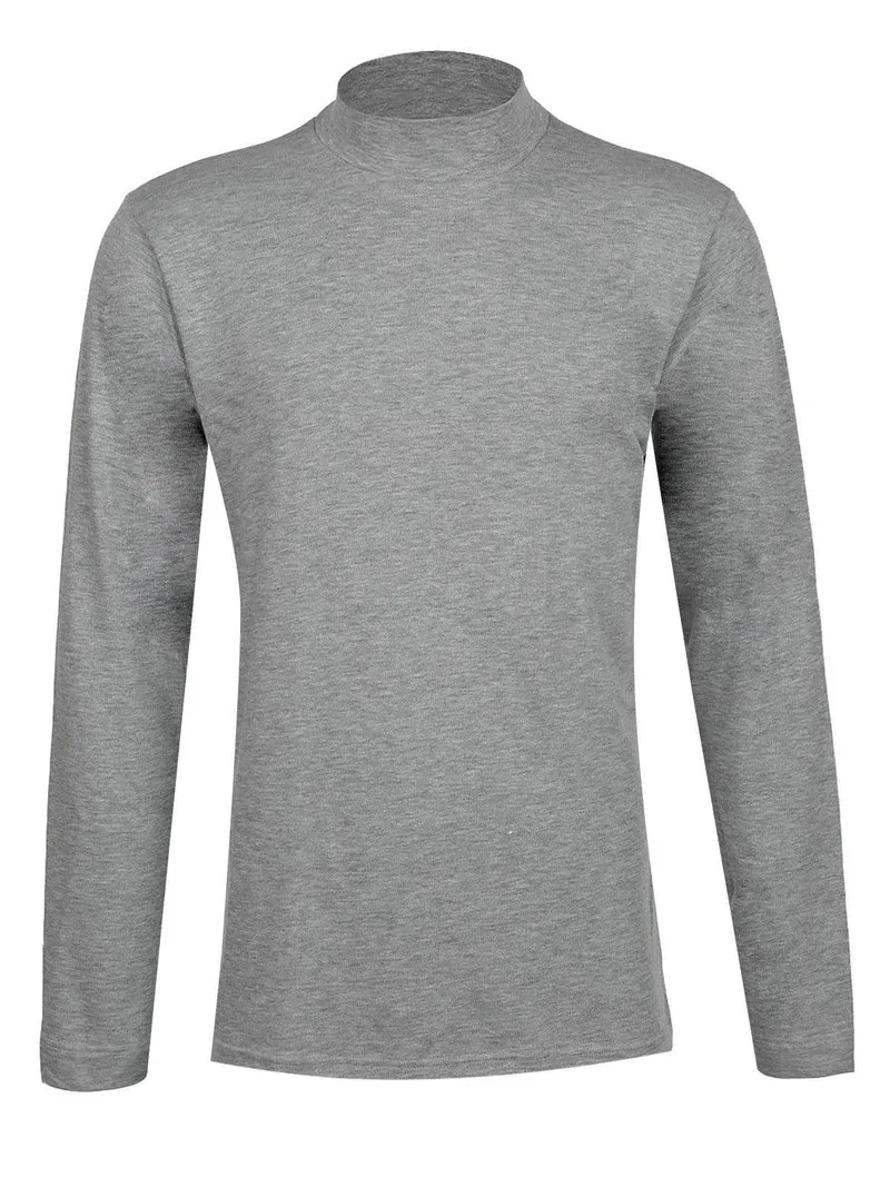 Lupetto in caldo cotone maniche lunghe - grigio