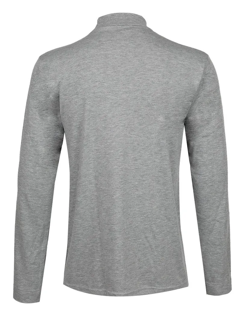 Lupetto in caldo cotone maniche lunghe - grigio
