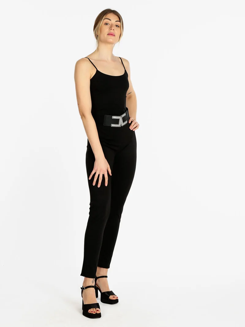 Jumpsuit aderente donna - nero