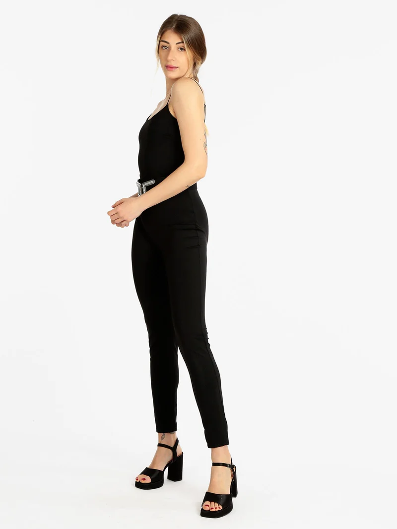 Jumpsuit aderente donna - nero