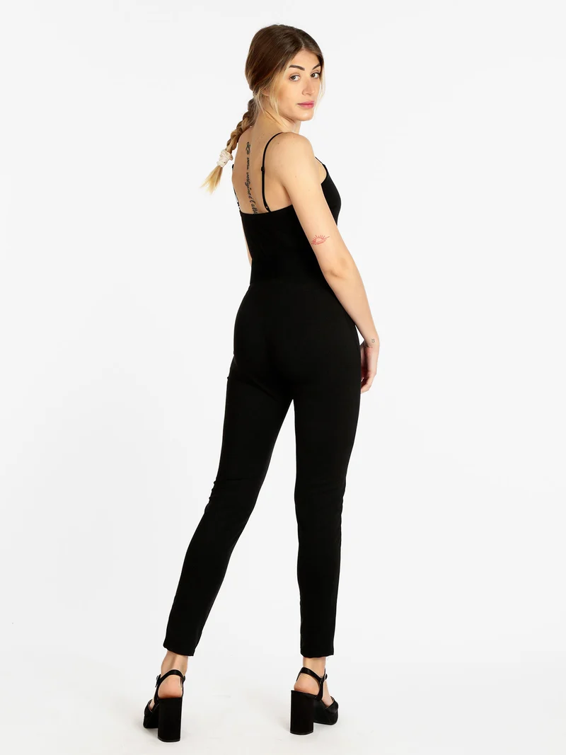 Jumpsuit aderente donna - nero