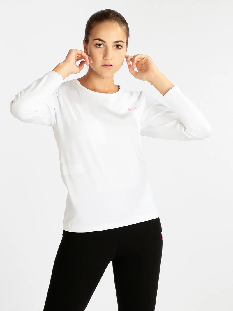 T-shirt manica lunga donna - bianco