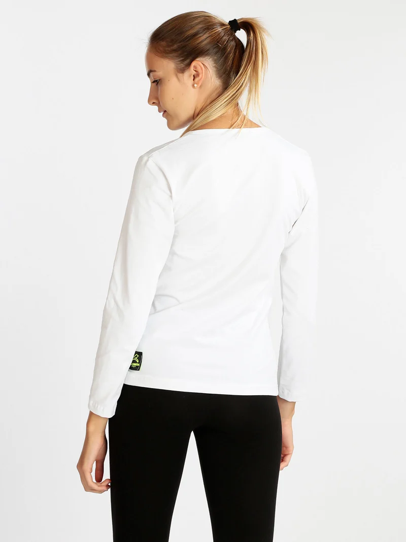 T-shirt manica lunga donna - bianco