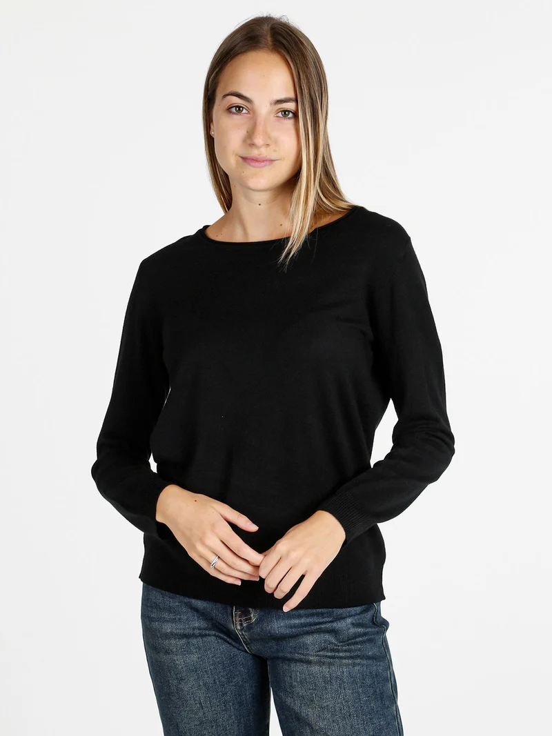 Pullover donna in maglia - nero