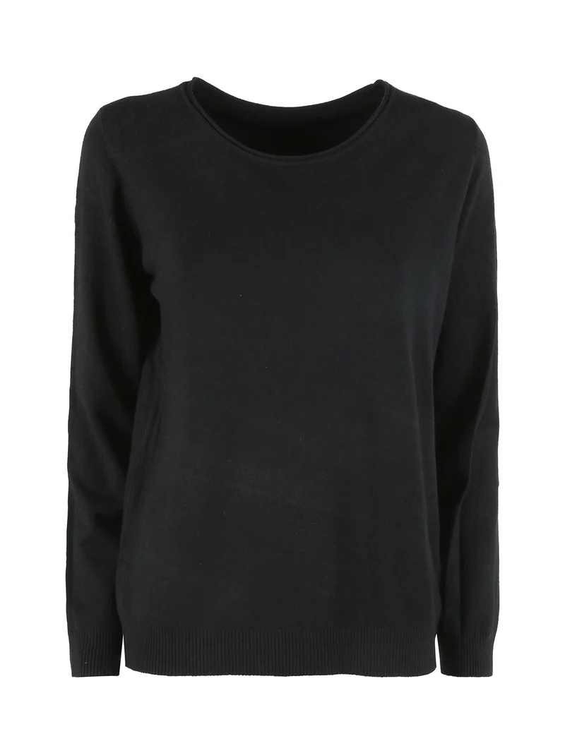 Pullover donna in maglia - nero