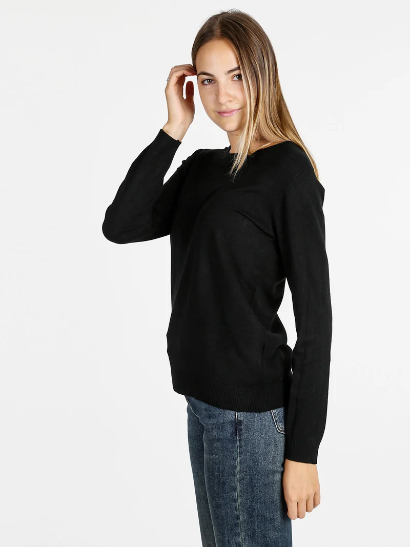 Pullover donna in maglia - nero