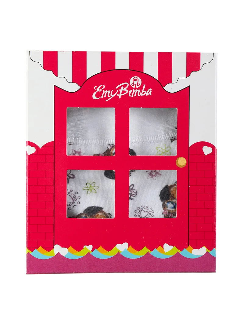 Slip in cotone da bambina con gufi - bianco