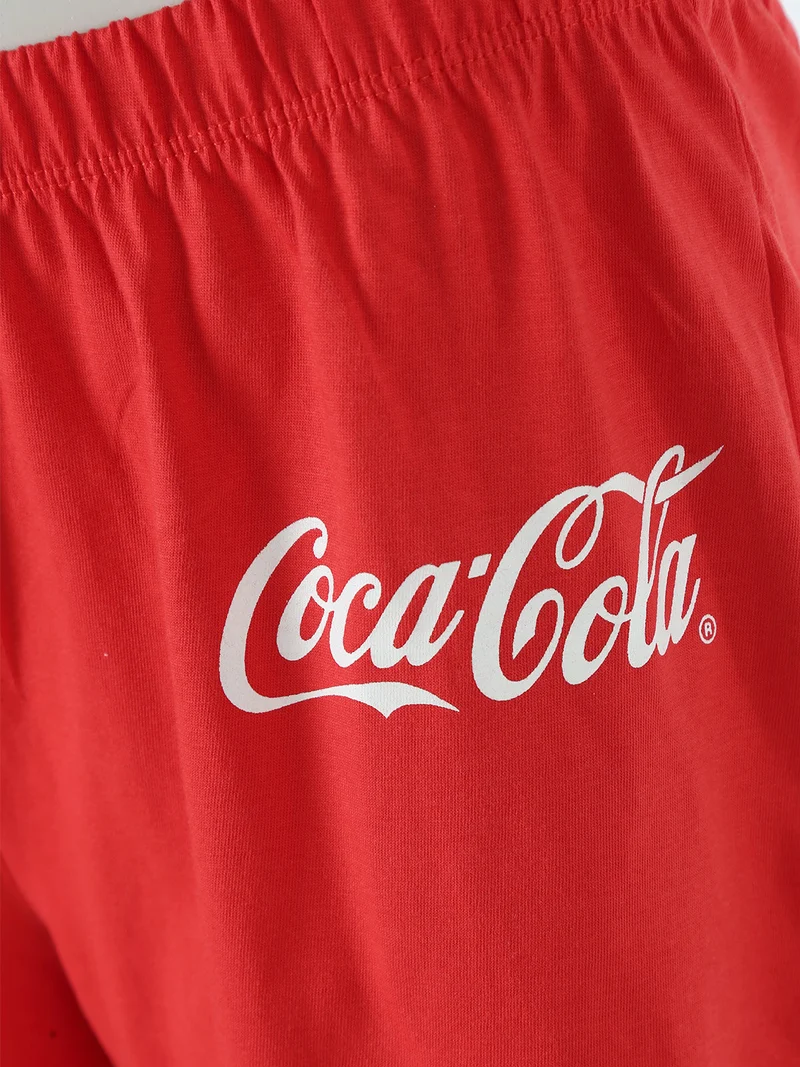 Cherry-Coke Pigiama corto da donna in cotone con stampe - bianco