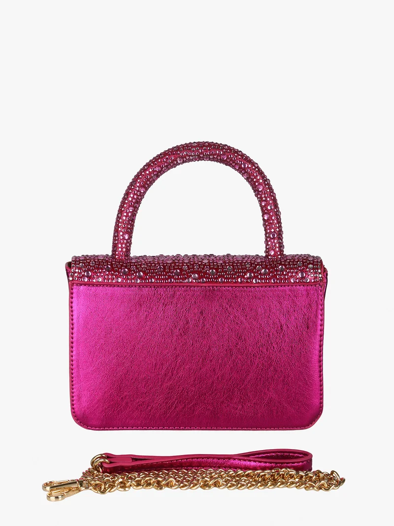 Borsa donna gioiello con strass - fucsia