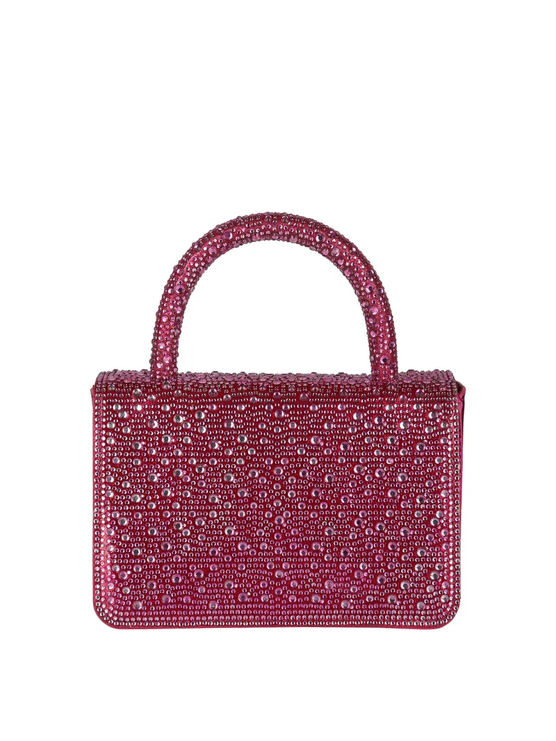 Borsa donna gioiello con strass - fucsia