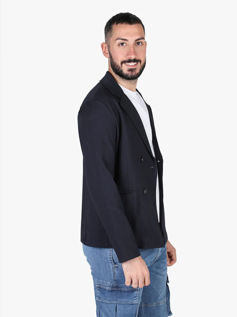 Giacca da uomo a doppiopetto - blu scuro