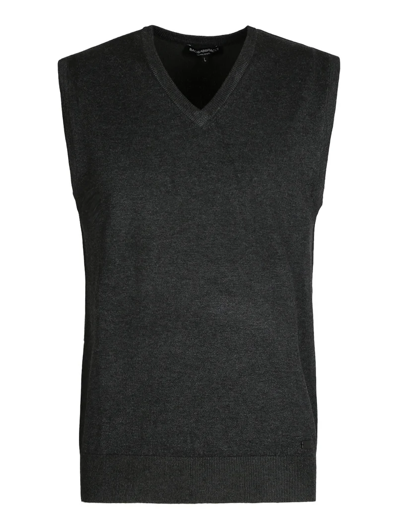 Gilet uomo smanicato in maglia - grigio scuro
