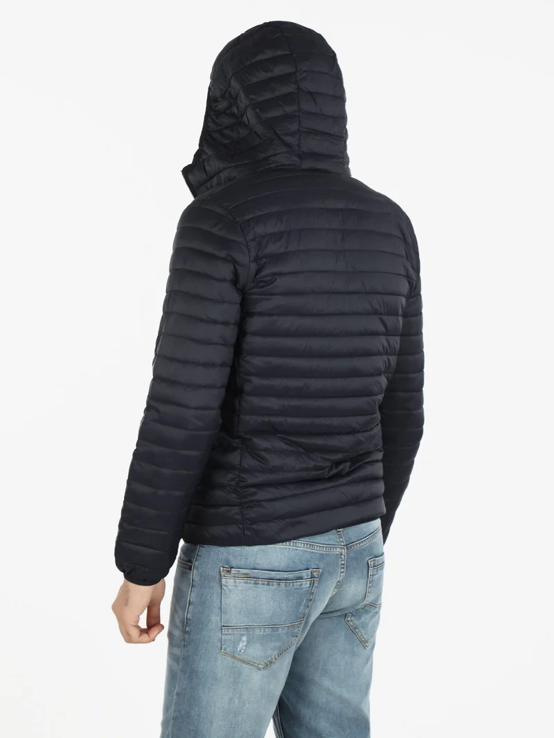 Giubbino uomo con cappuccio e zip - blu scuro