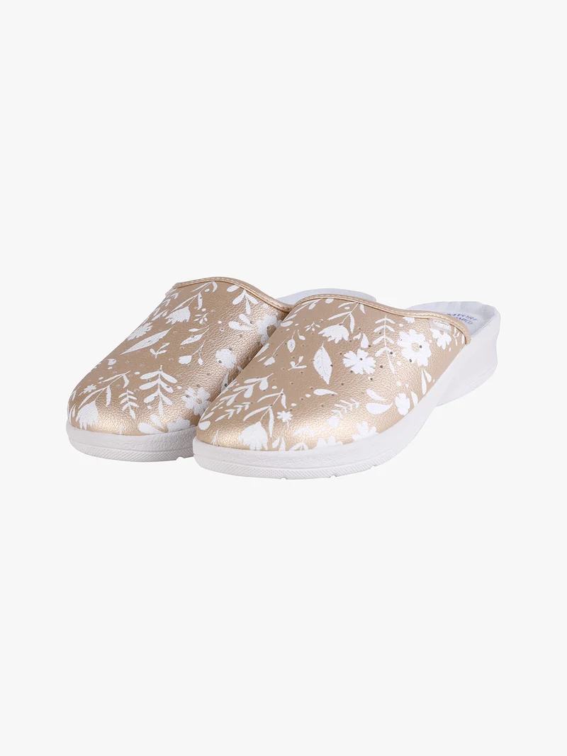 Ciabatte sanitarie donna fiorate - platino