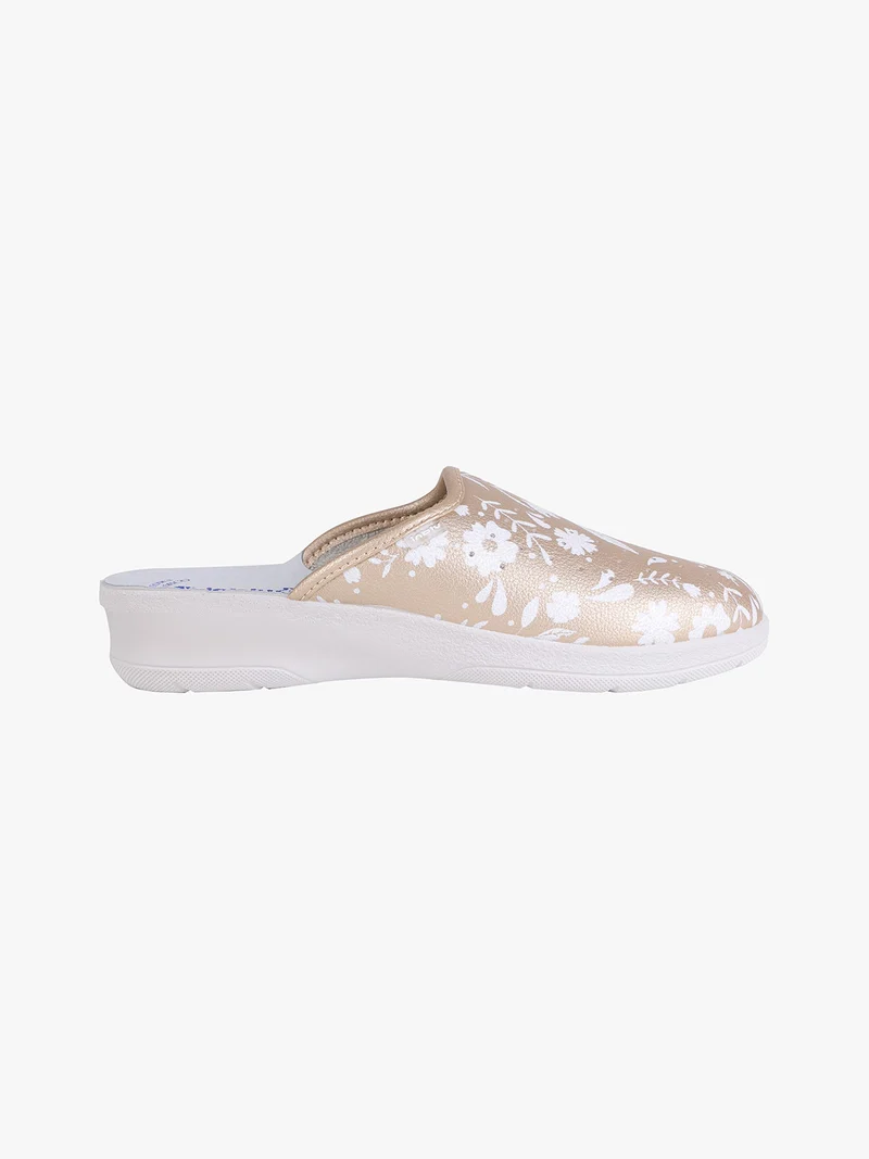Ciabatte sanitarie donna fiorate - platino