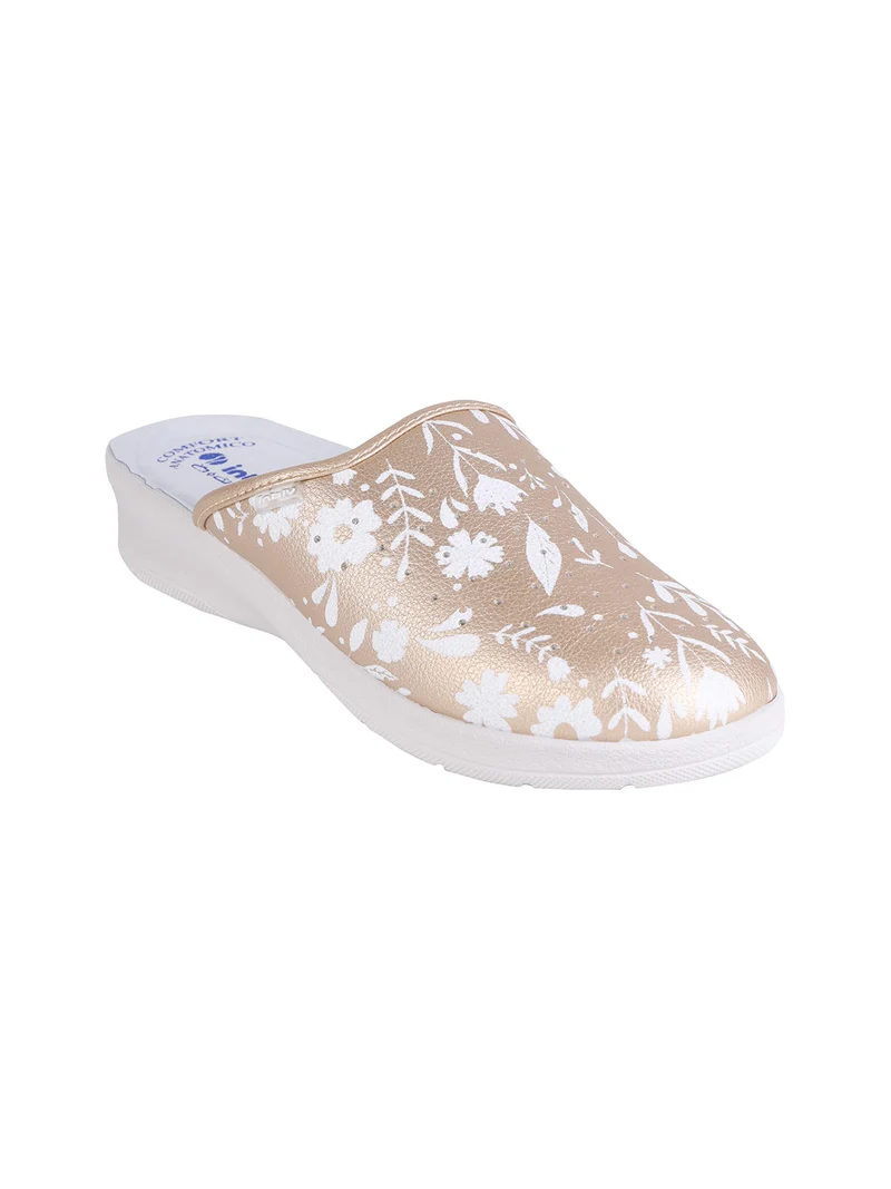 Ciabatte sanitarie donna fiorate - platino