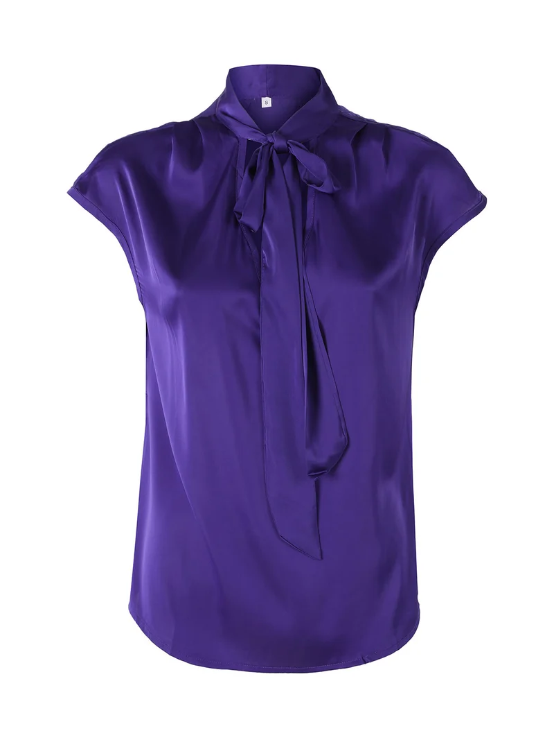 Blusa donna senza maniche con scollo a V profondo - viola