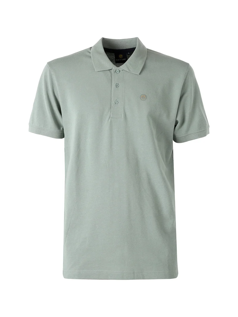 Polo da uomo in cotone a maniche corte - pistacchio