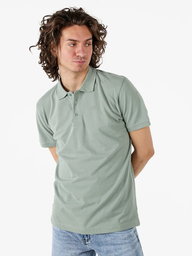 Polo da uomo in cotone a maniche corte - pistacchio