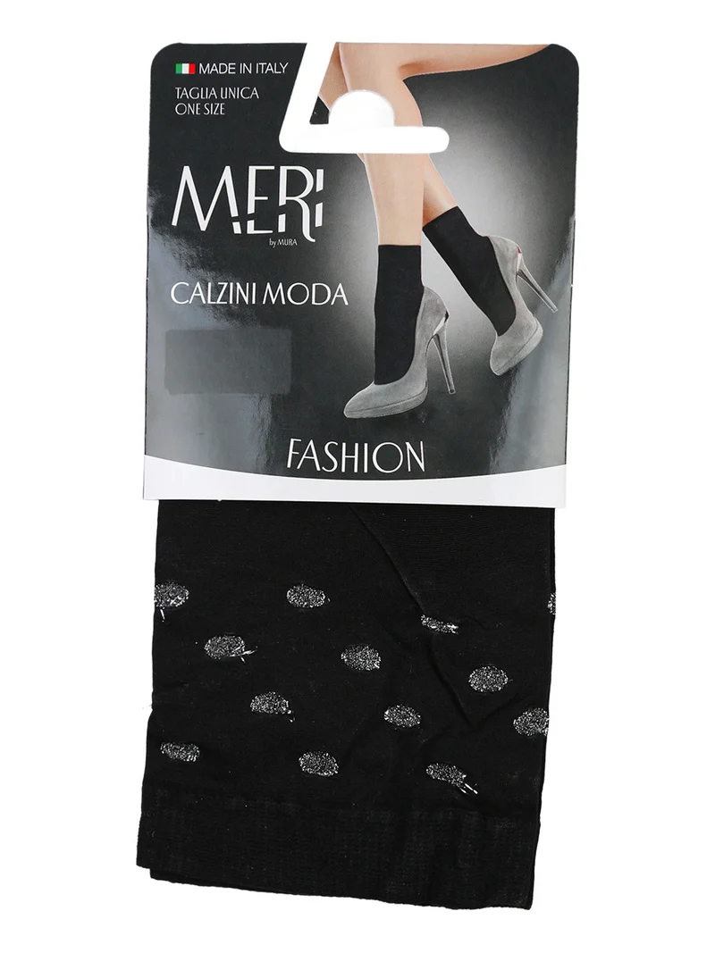 Calzini moda donna a pois lurex - nero