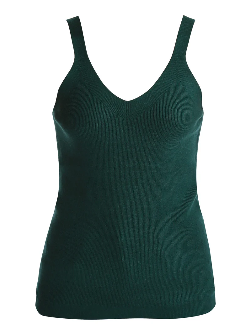 Top donna in maglia - verde scuro