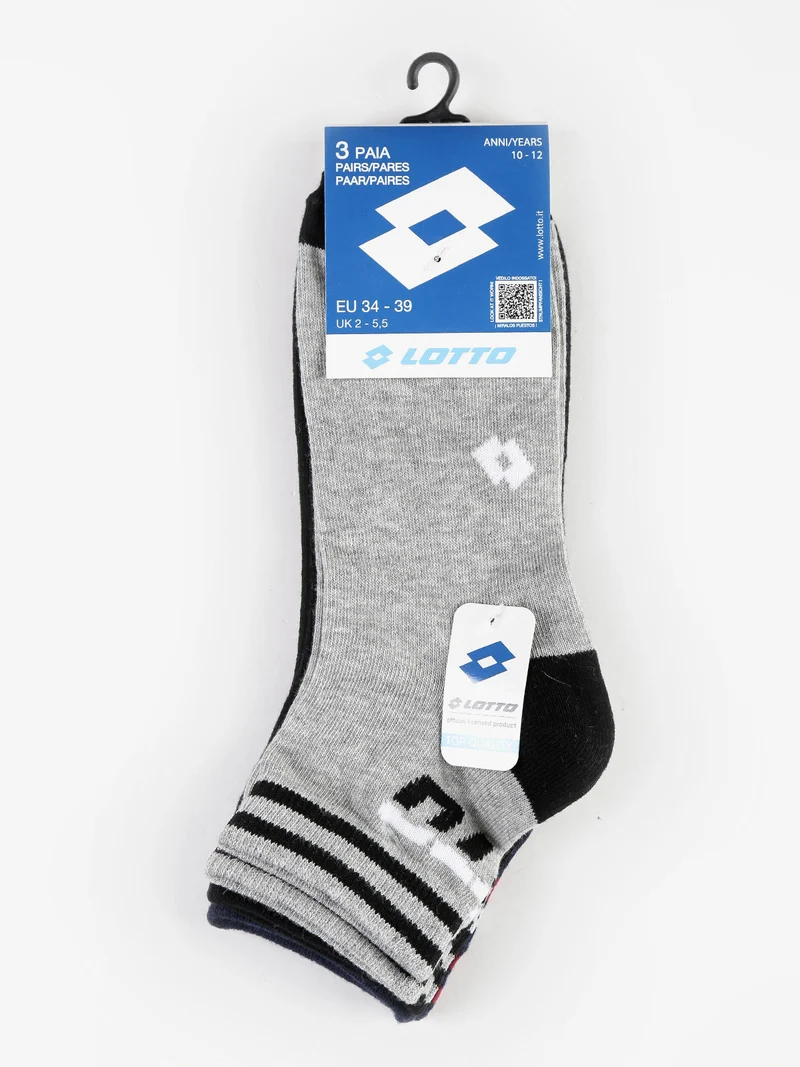 Calze midi da bambino bicolor Confezione 3 paia - grigio